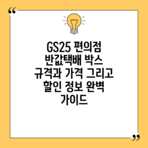 GS25 편의점 반값택배 박스 규격과 가격 그리고 할인 정보 완벽 가이드