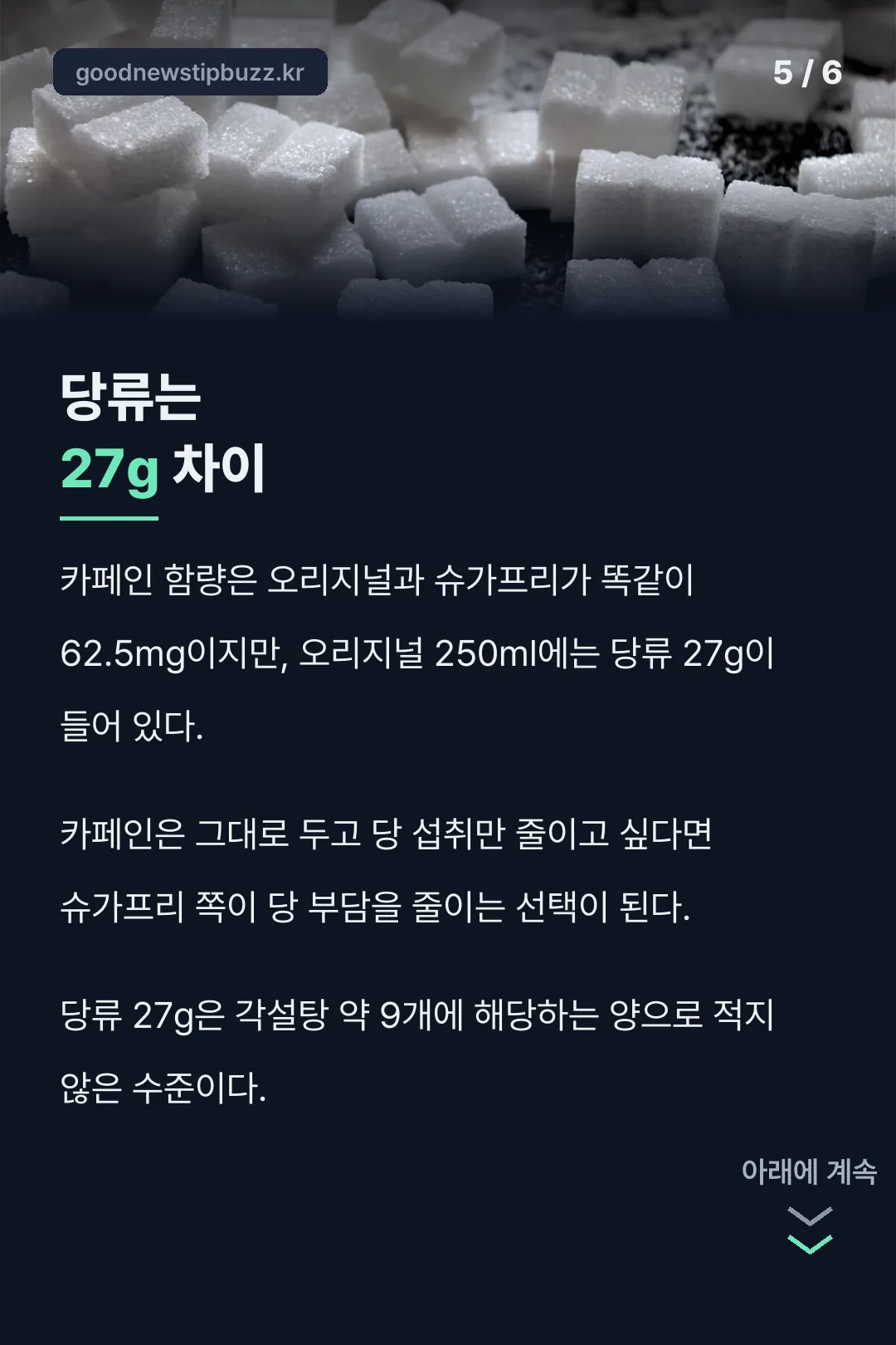 당류는 27g 차이
