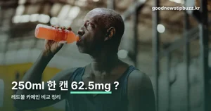 레드불 카페인 62.5mg — 커피·콜라와 비교하면